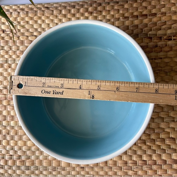 🌴Rae Dunn Ceramic Dog Bowl - White and Light Blue - Picture 6 of 8